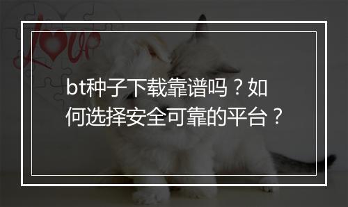 bt种子下载靠谱吗？如何选择安全可靠的平台？