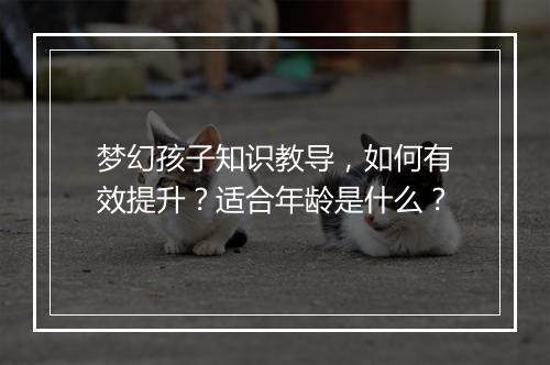 梦幻孩子知识教导，如何有效提升？适合年龄是什么？