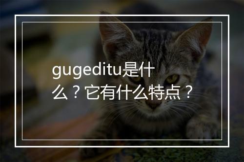 gugeditu是什么？它有什么特点？