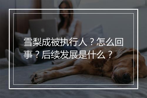 雪梨成被执行人？怎么回事？后续发展是什么？