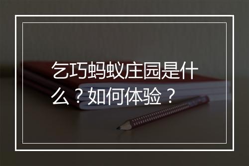 乞巧蚂蚁庄园是什么？如何体验？