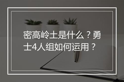 密高岭土是什么？勇士4人组如何运用？