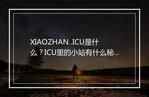 XIAOZHAN..ICU是什么？ICU里的小站有什么秘密？