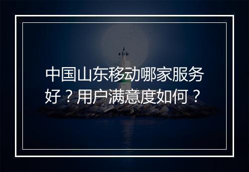 中国山东移动哪家服务好？用户满意度如何？