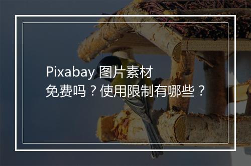 Pixabay 图片素材免费吗？使用限制有哪些？