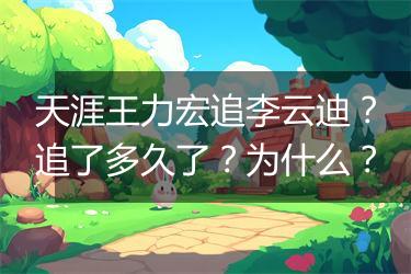 天涯王力宏追李云迪？追了多久了？为什么？