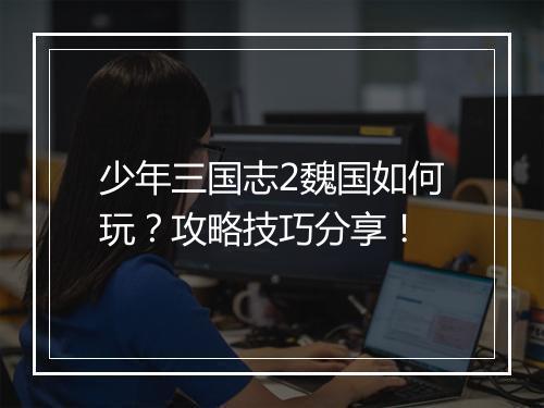 少年三国志2魏国如何玩？攻略技巧分享！