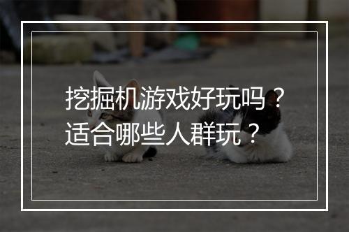 挖掘机游戏好玩吗？适合哪些人群玩？