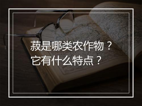 菽是哪类农作物？它有什么特点？