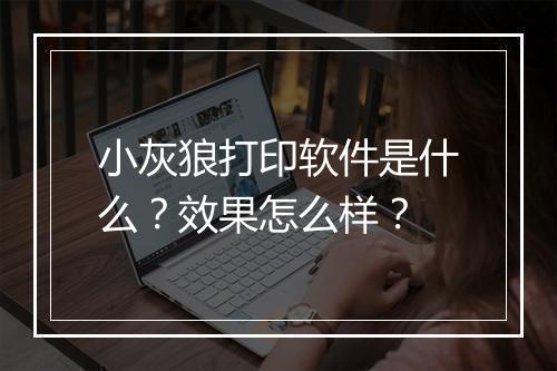 小灰狼打印软件是什么？效果怎么样？