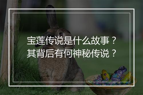 宝莲传说是什么故事？其背后有何神秘传说？
