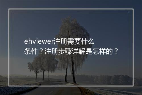 ehviewer注册需要什么条件？注册步骤详解是怎样的？