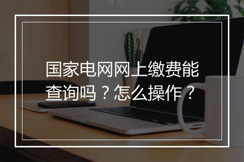 国家电网网上缴费能查询吗？怎么操作？