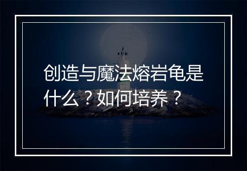 创造与魔法熔岩龟是什么？如何培养？