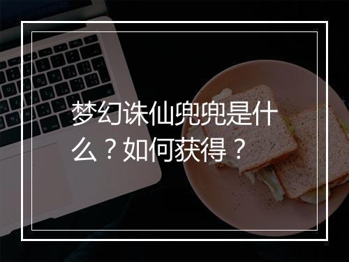 梦幻诛仙兜兜是什么？如何获得？