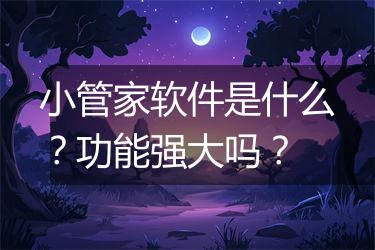 小管家软件是什么？功能强大吗？