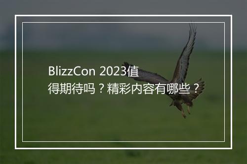BlizzCon 2023值得期待吗？精彩内容有哪些？