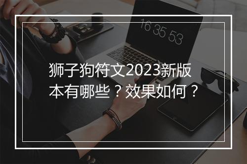 狮子狗符文2023新版本有哪些？效果如何？
