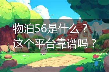 物泊56是什么？这个平台靠谱吗？