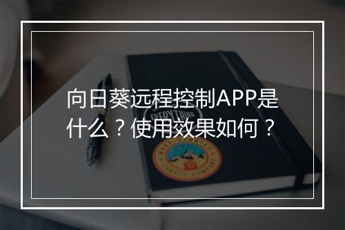 向日葵远程控制APP是什么？使用效果如何？