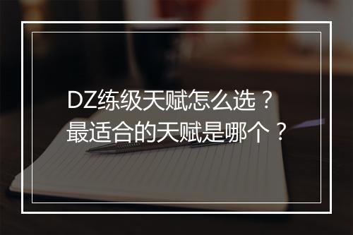 DZ练级天赋怎么选？最适合的天赋是哪个？