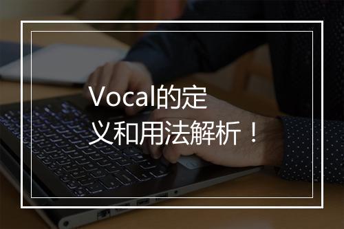Vocal的定义和用法解析！