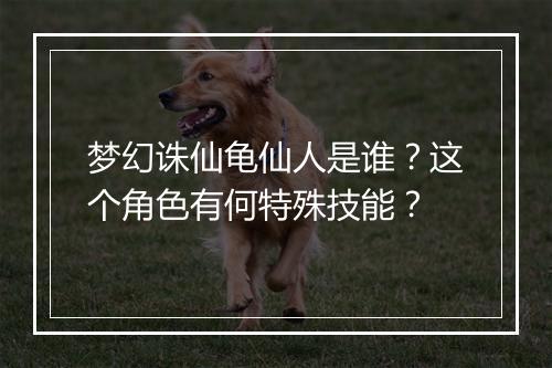 梦幻诛仙龟仙人是谁？这个角色有何特殊技能？