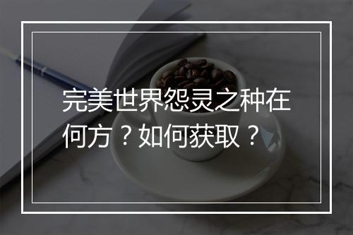 完美世界怨灵之种在何方？如何获取？
