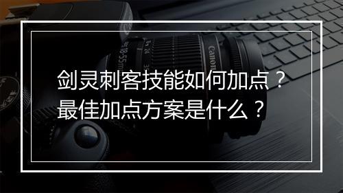剑灵刺客技能如何加点？最佳加点方案是什么？