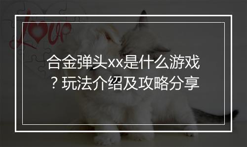 合金弹头xx是什么游戏？玩法介绍及攻略分享