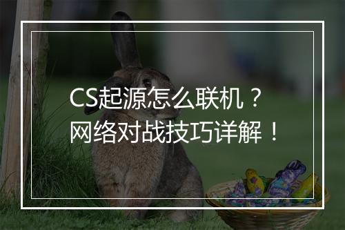 CS起源怎么联机？网络对战技巧详解！