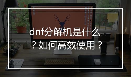 dnf分解机是什么？如何高效使用？