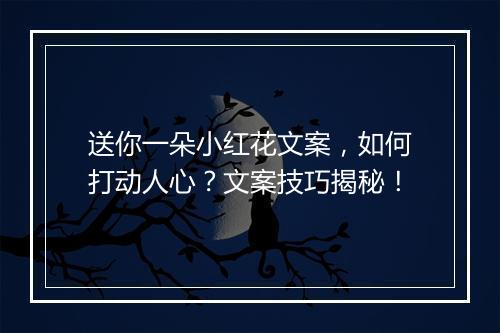送你一朵小红花文案，如何打动人心？文案技巧揭秘！