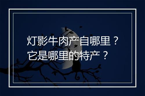 灯影牛肉产自哪里？它是哪里的特产？