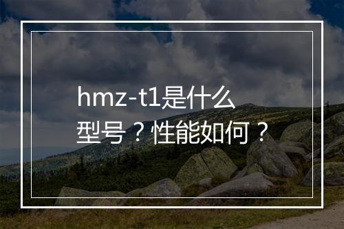 hmz-t1是什么型号？性能如何？