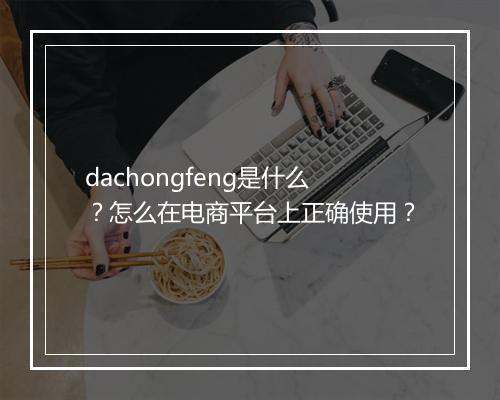 dachongfeng是什么？怎么在电商平台上正确使用？