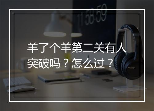 羊了个羊第二关有人突破吗？怎么过？