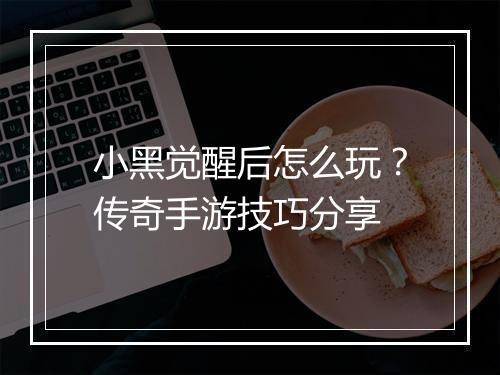 小黑觉醒后怎么玩？传奇手游技巧分享