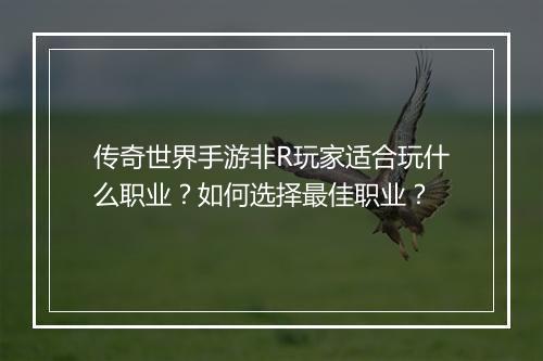 传奇世界手游非R玩家适合玩什么职业？如何选择最佳职业？