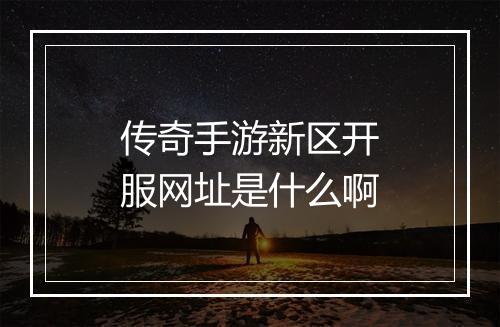 传奇手游新区开服网址是什么啊