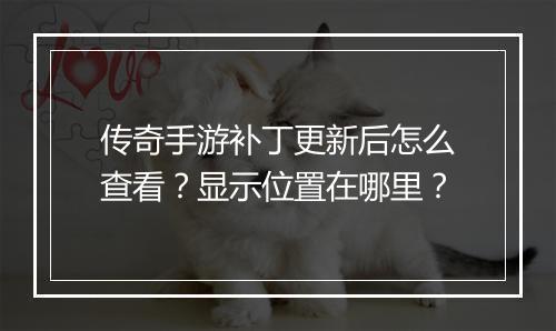 传奇手游补丁更新后怎么查看？显示位置在哪里？