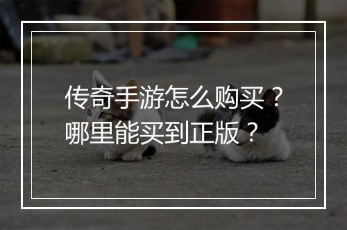 传奇手游怎么购买？哪里能买到正版？