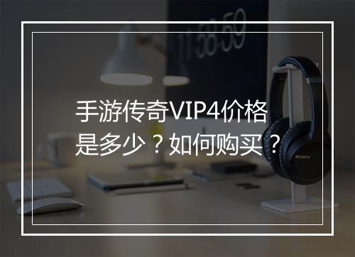 手游传奇VIP4价格是多少？如何购买？