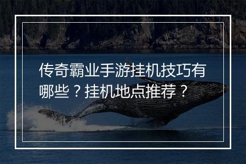 传奇霸业手游挂机技巧有哪些？挂机地点推荐？