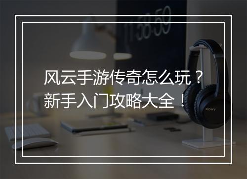 风云手游传奇怎么玩？新手入门攻略大全！
