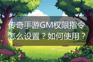 传奇手游GM权限指令怎么设置？如何使用？