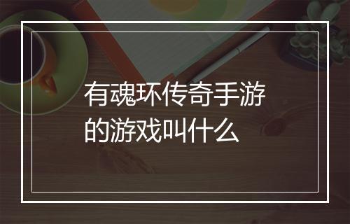 有魂环传奇手游的游戏叫什么