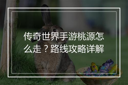 传奇世界手游桃源怎么走？路线攻略详解