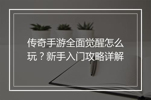 传奇手游全面觉醒怎么玩？新手入门攻略详解