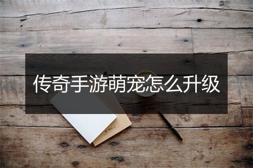 传奇手游萌宠怎么升级